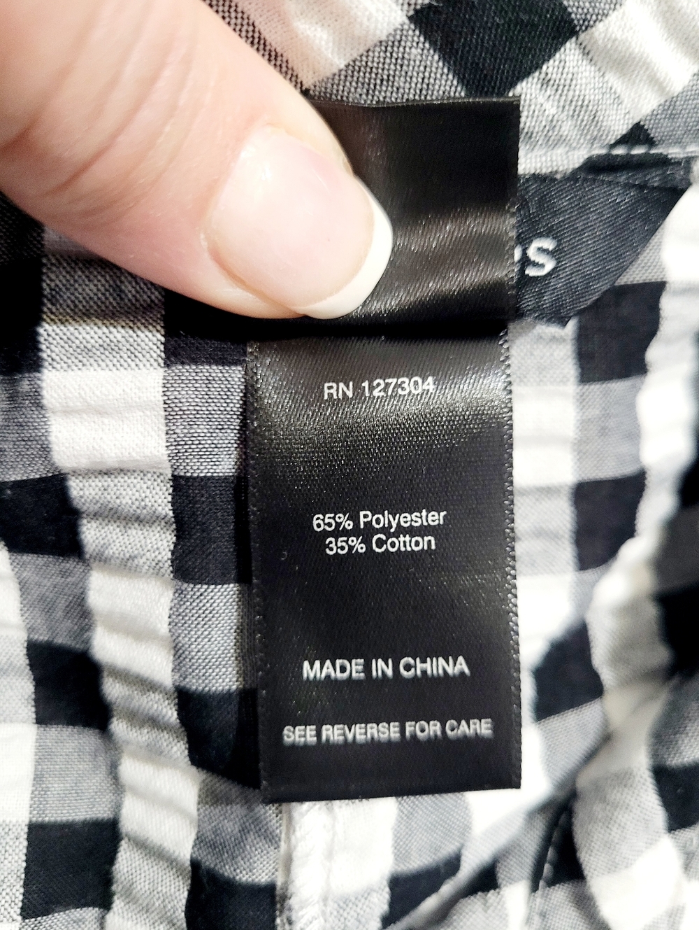 Ali Miles Large Black White Gingham Patchwork Tunic Shirt Artsy Button Top Fun - Picture 7 of 15
